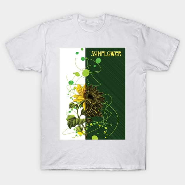 Sun Flower T-Shirt by CatCoconut-Art